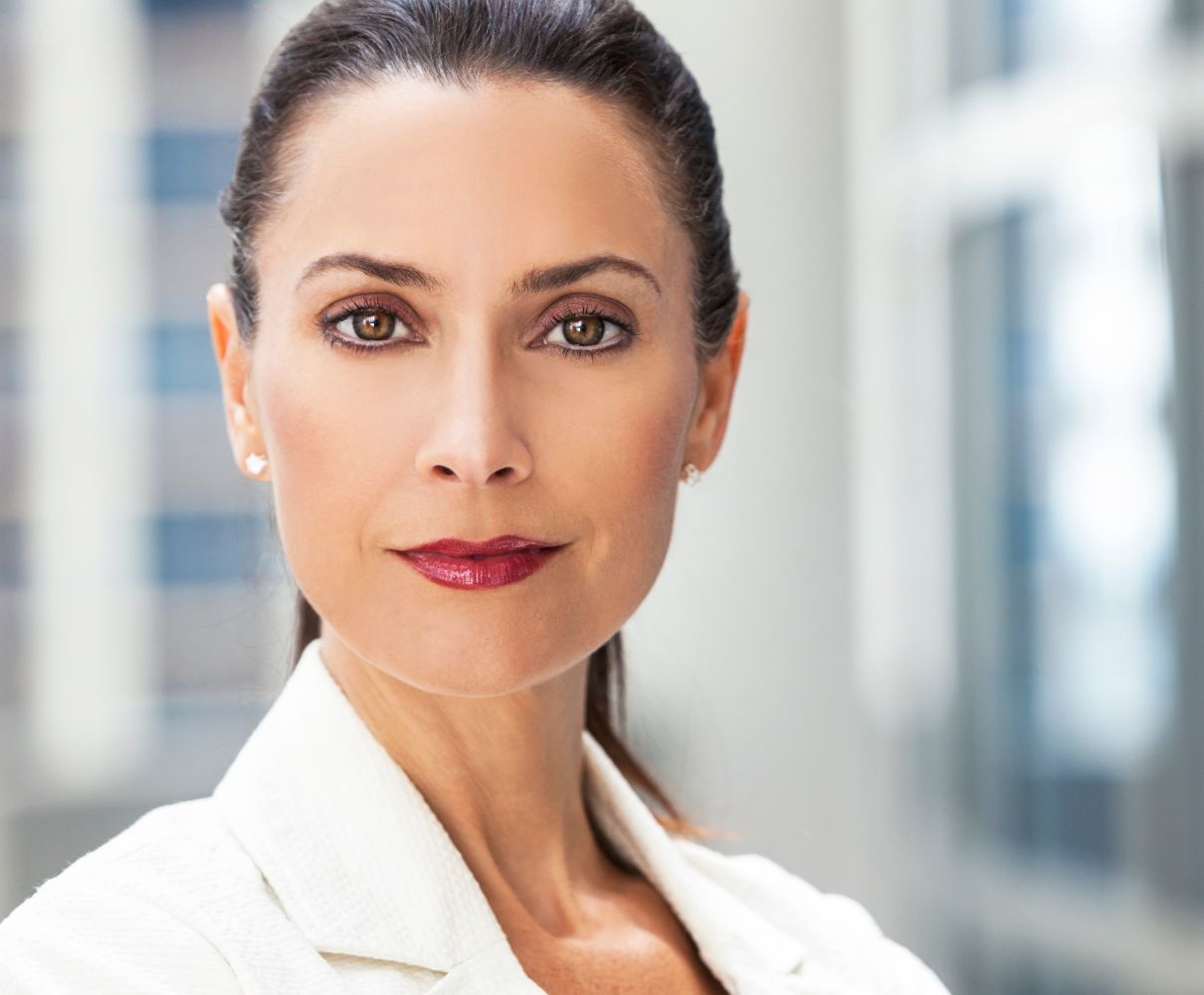 Mature Woman with long hair pulled back