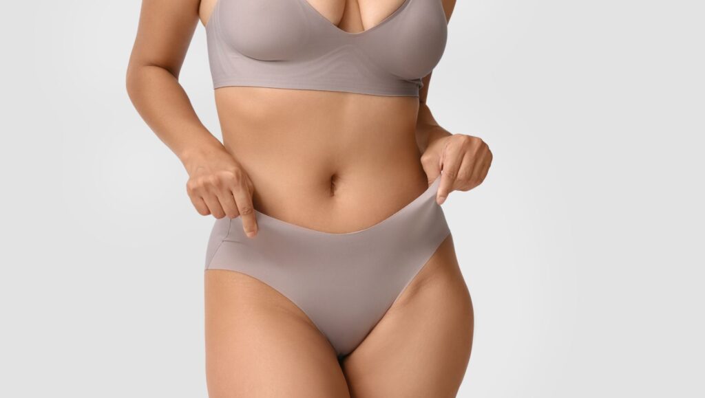 woman wearing silky undergarments