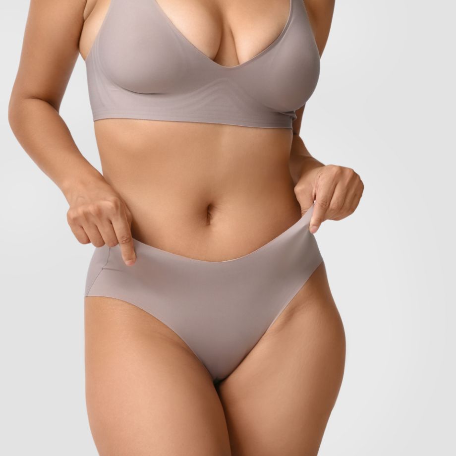 woman wearing silky undergarments